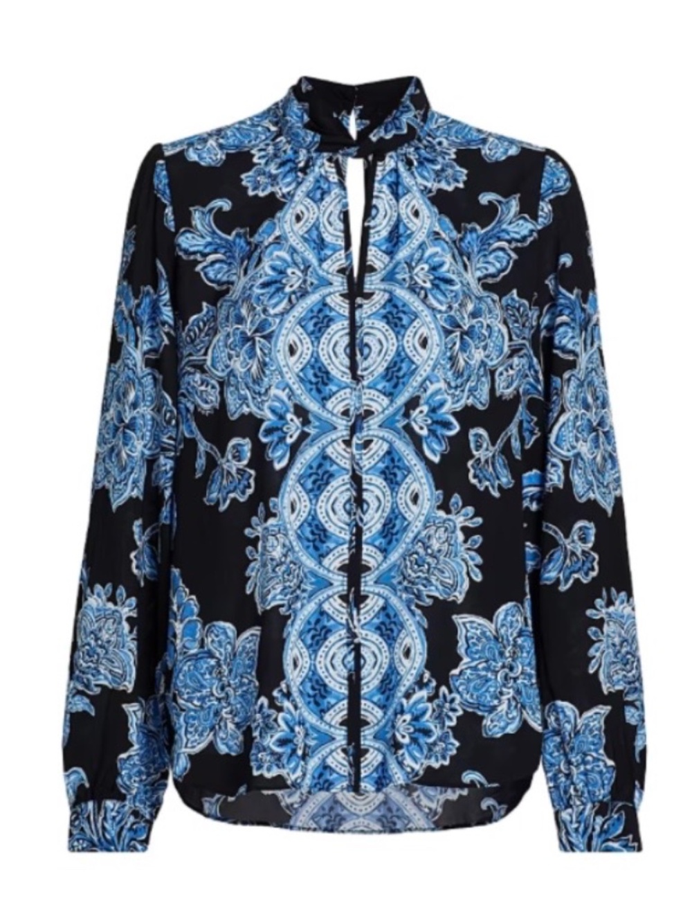 Elie Tahari The Skylar Printed Blouse Estate Garden SZ M